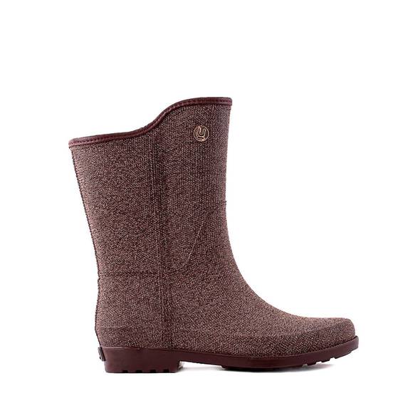 NEW ULAN fabric touch rain boots in brown - Picture 1 of 2